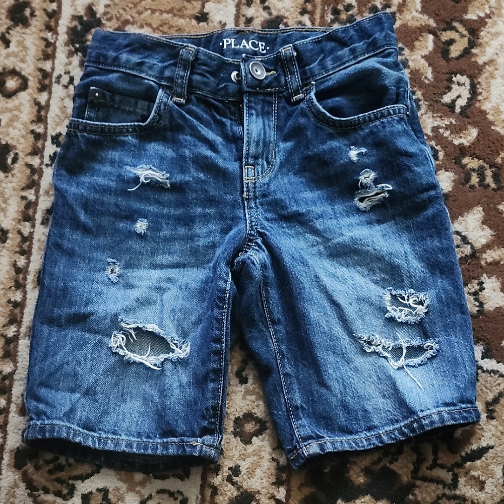 LIKE NEW! Place Boy's Blue Jean Distressed Shorts; 6